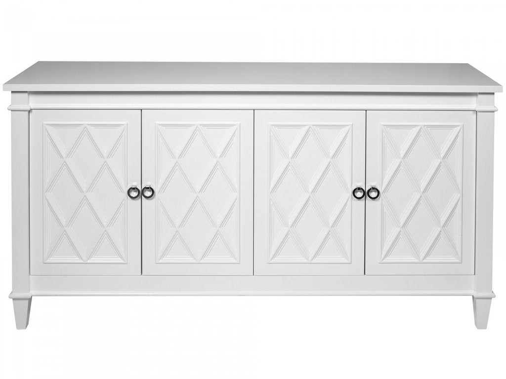 White Diamond Four Door Buffet Cabinet