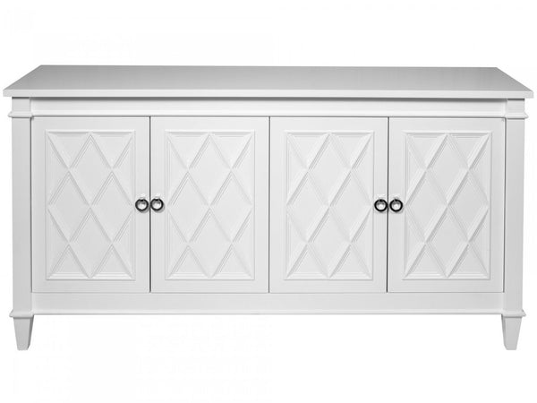 White Diamond Four Door Buffet Cabinet