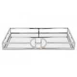 New York Rectangle Silver Mirrored Vanity Tray