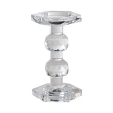 Pair Of Crystal Cut Pillar Candle Sticks - SECONDS