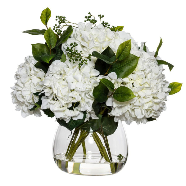 Large White Hydrangea And Berry Mix In Classic Vase - SAVE 30% OFF!