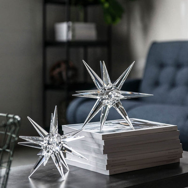 Diamond Cut Glass Star Sculpture - SAVE 30% OFF!