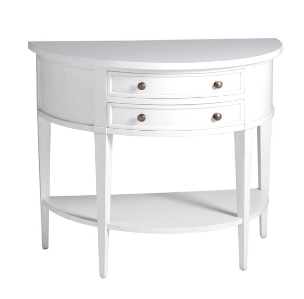 Bayview Half Moon Hall Table In White