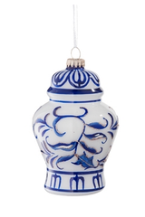 Set Of Two Blue & White Ginger Jar Christmas Ornaments