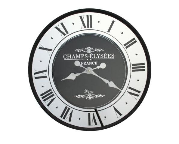 Ex-Display Black Mirrored Wall Clock 59cm