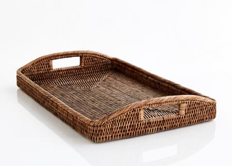 Rattan Tray With Arched Handles In Large