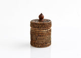 Rattan Round Trinket Box With Lid