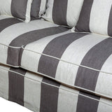 Avondale Two Seater Sofa In Grey Stripe with Piping