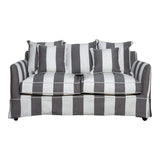 Avondale Two Seater Sofa In Grey Stripe with Piping