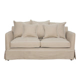 Avondale Two Seater Sofa In Natural with White Piping