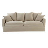 Avondale Three Seater Sofa In Natural with White Piping
