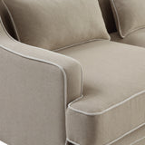 Newport Two Seater Sofa In Natural With White Piping