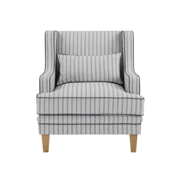 Newport Armchair In Blue And White Pinstripe