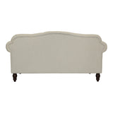 Beige Linen Chesterfield Two Seater Sofa With Studs