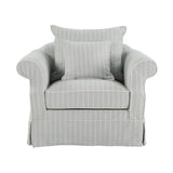 Ex-Display Lexington Armchair In Classic Silver Grey Pinstripe