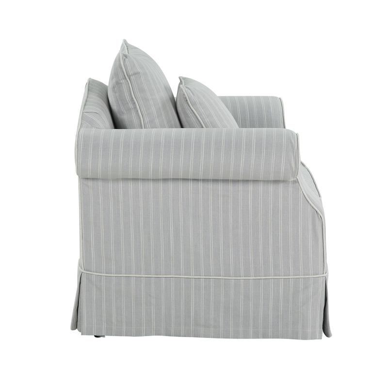Ex-Display Lexington Armchair In Classic Silver Grey Pinstripe