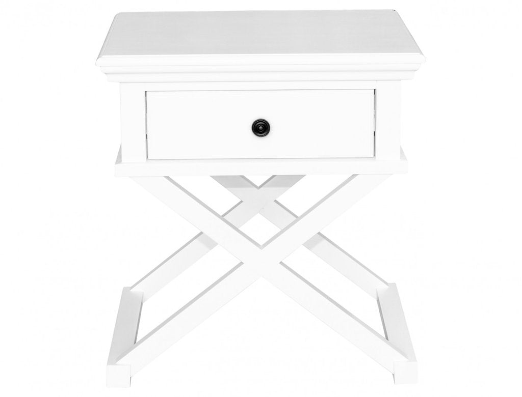 Ex-Display Newport Cross Leg Side Table In White