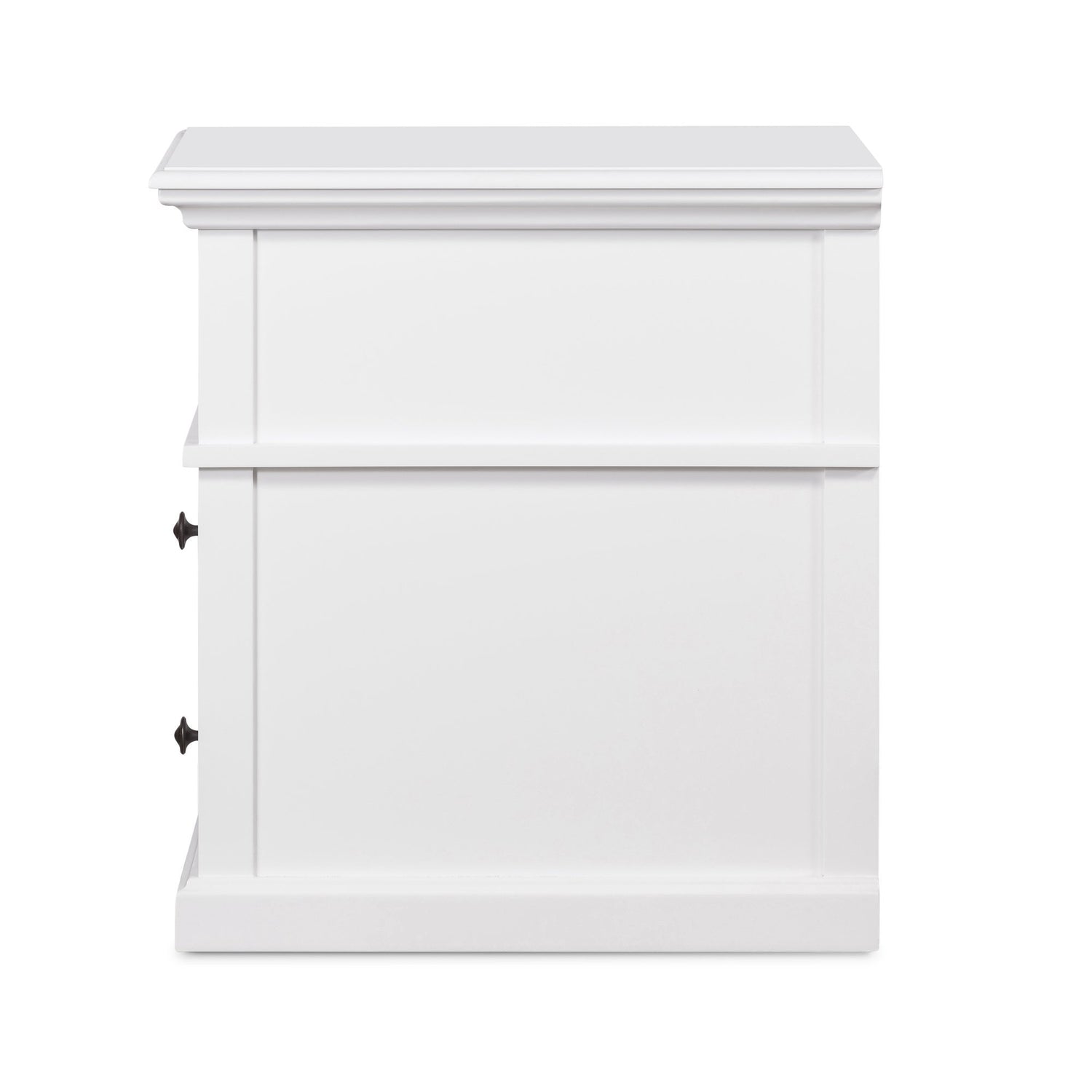 Newport Medium Two Drawer Side Table In White