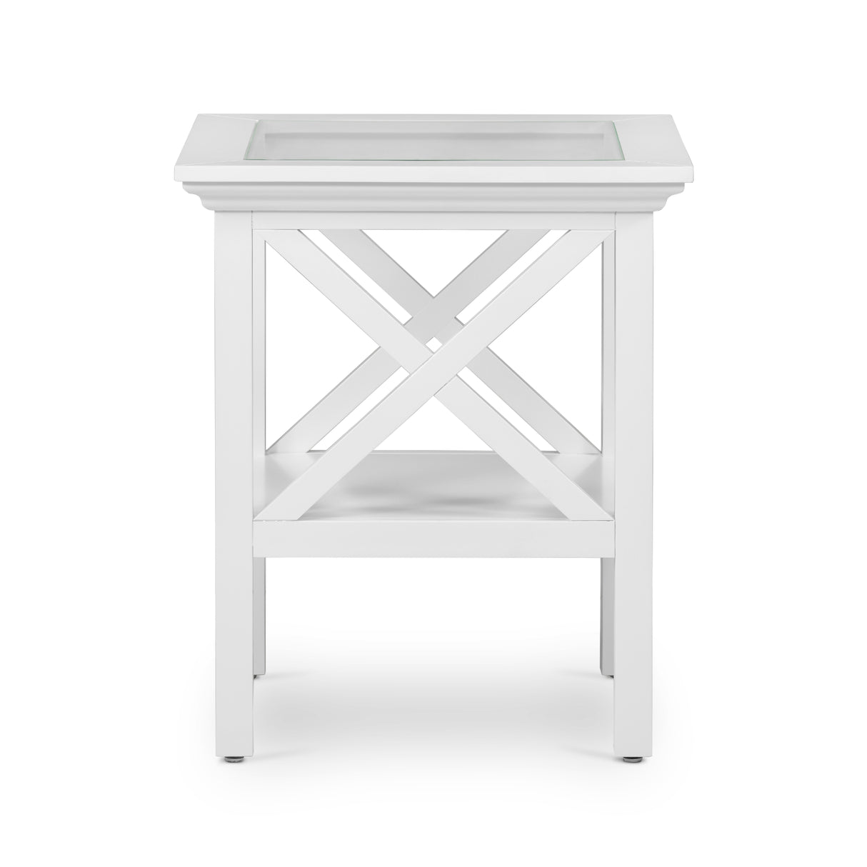 Newport Glass Top Side Table