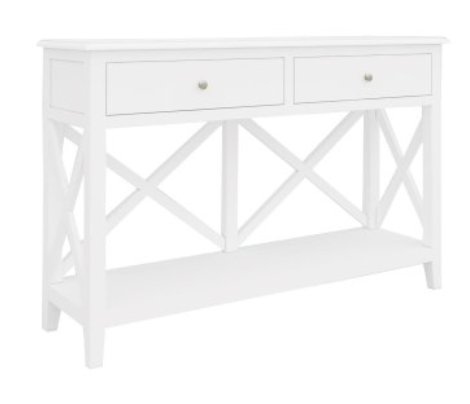 South Hampton Two Drawer Console Table In White