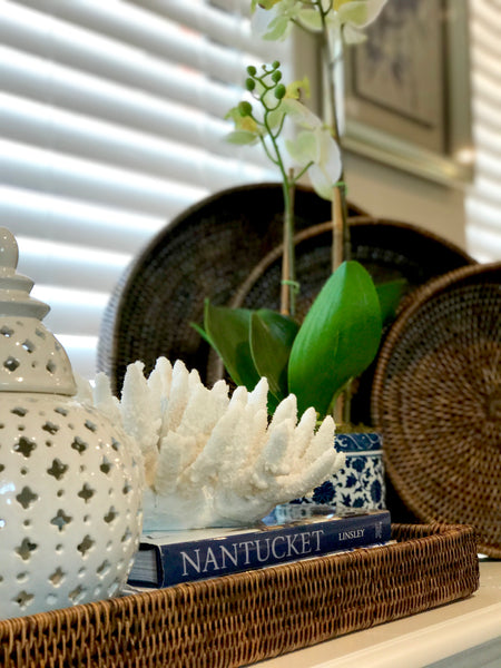 Small Round Rattan Tray