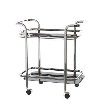 Black & Chrome Rectangular Bar Cart