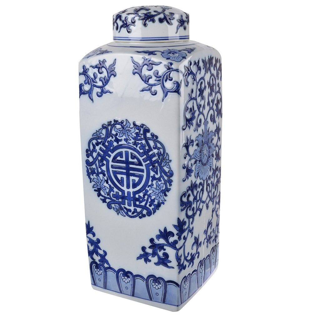 Blue & White Ginger Jar Square In Large