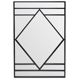 Ex-Display Black Art Deco Diamond Mirror