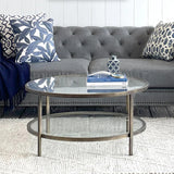 Portland Antique Brass and Glass Coffee Table