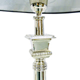 Ex-Display Silver Slimline Lamp With Black Shade In Tall