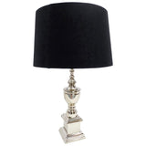 Ex-Display Silver Slimline Lamp With Black Shade In Small