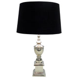 Ex-Display Silver Slimline Lamp With Black Shade In Small