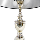 Ex-Display Silver Slimline Lamp With Black Shade In Small