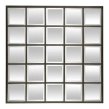 Ex-Display Bevelled Black Square Paned Mirror