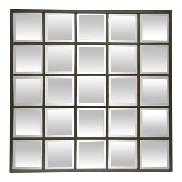 Bevelled Black Square Paned Mirror - EX DISPLAY PICKUP ONLY PERTH SHOWROOM