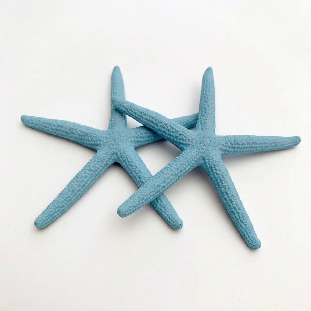 Pair of Decorative Starfish In Aqua Blue