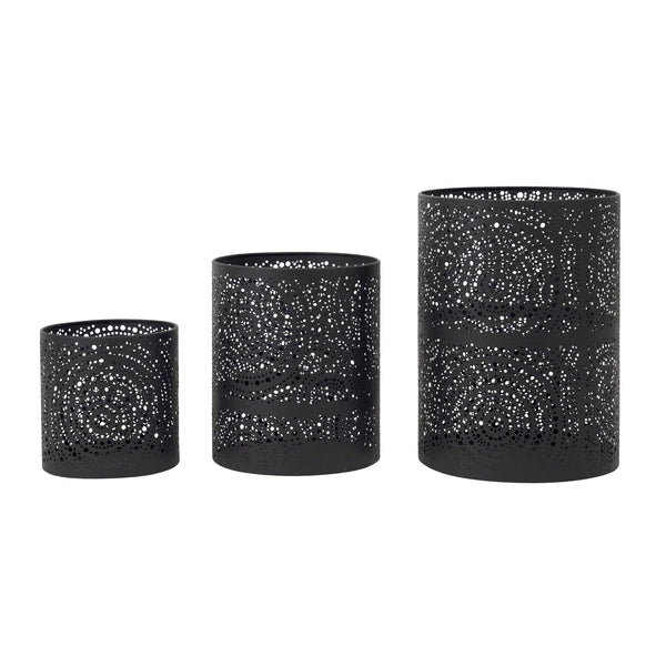 Set of Three Black Metal Hurricanes