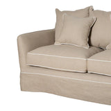 Avondale Two Seater Sofa In Natural with White Piping