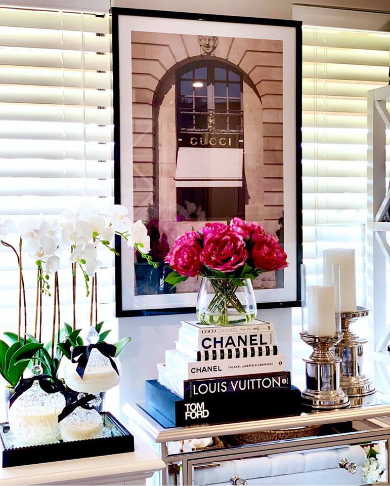 Ex-Display Large Gucci Building Designer Print In Black Gloss Frame With Glass