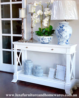 Bayview Two Drawer Console Hall Table In White