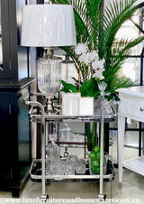 Black & Chrome Rectangular Bar Cart