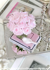 Côte Noire French Pink Rose Buds In Clear Herringbone Glass