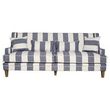 Newport Three Seater Sofa In Denim Blue Stripe with Piping