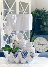 Blue & White Set of Six Imperial Decorator Balls