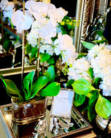 Small White Orchid Set In Long Vase