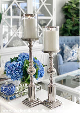 Pair Of Elegant Silver Candle Sticks - SECONDS