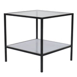Ex-Display Square Marble & Glass Side Table