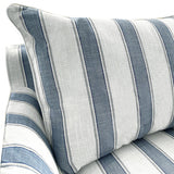 Avondale Two Seater Sofa In Sky Blue Stripe with Piping