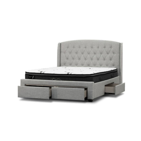 Royale Grey Upholstered King Size Bed Frame