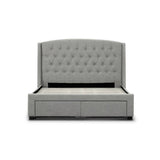 Royale Grey Upholstered Queen Size Bed Frame